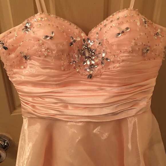Bee Darlin Peach Dazzled Dress, Size 9/10 - Picture 3 of 4